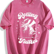 Retro Rolling Fatties 90s Vintage Washed T-Shirt in Red