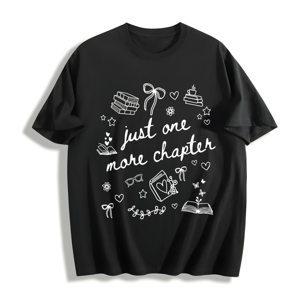 Just One More Chapter Cotton T-Shirt in Black
