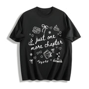 Just One More Chapter Cotton T-Shirt in Black