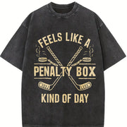 Feels Like a Penalty Box Kind of Day Vintage Washed T-Shirt in Black