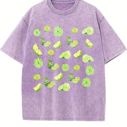 Limes 90s Retro ® Y2k Lime Vintage Washed T-Shirt in Purple