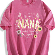 Bohemian Nana Floral Vintage Washed T-Shirt in Red