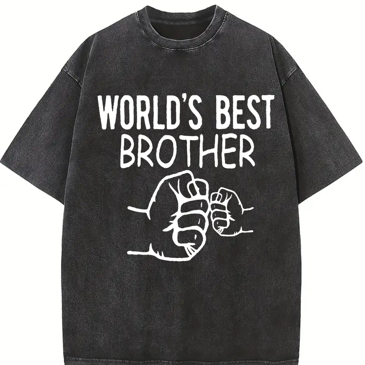 World's Best Brother Vintage Washed T-Shirt in Black