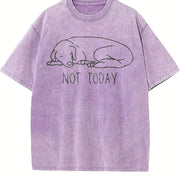 Not Today Dog Lover Vintage Washed T-Shirt in Purple