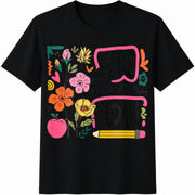 & Bohemian Teacher Cotton T-Shirt in Black