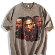 PAID IN FULL Mitch Ace & Rico Oil Paint Style Classic vintage washed oversized T-shirt in Brown