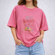 Belle's Book Club vintage washed oversized T-shirt in Red