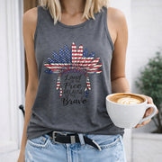 4th of July Indigenous Women's Color Cotton Tank Top in Gray