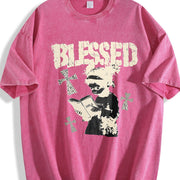 Praying Kid Tank Religious Sleeveless Muscle Vintage Washed T-Shirt in Red