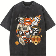 Cowgirl Western Trendy vintage washed oversized T-shirt in Black