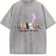 I Just Gotta Be Mew Vintage Washed T-Shirt in Gray