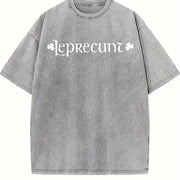 Leprecunt Baby - LEPRECUNT St. Patrick's Day Baby - vintage washed oversized T-shirt in Gray
