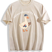 Boy Mom Outnumbered by Boys Goose Vintage Washed T-Shirt in Beige