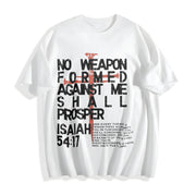 No Weapon Christian Cotton T-Shirt in White