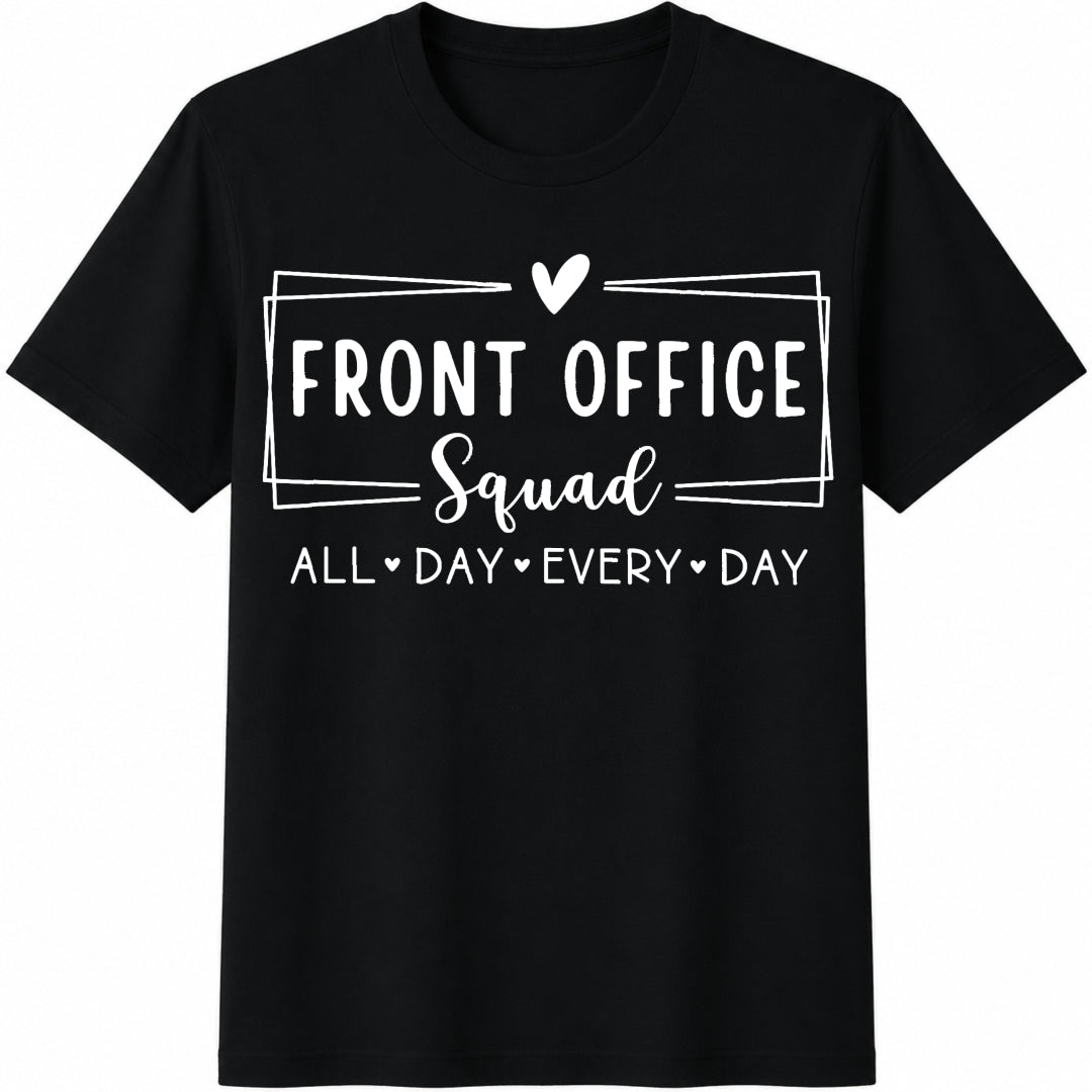 Front Office Squad Cotton T-Shirt in Black