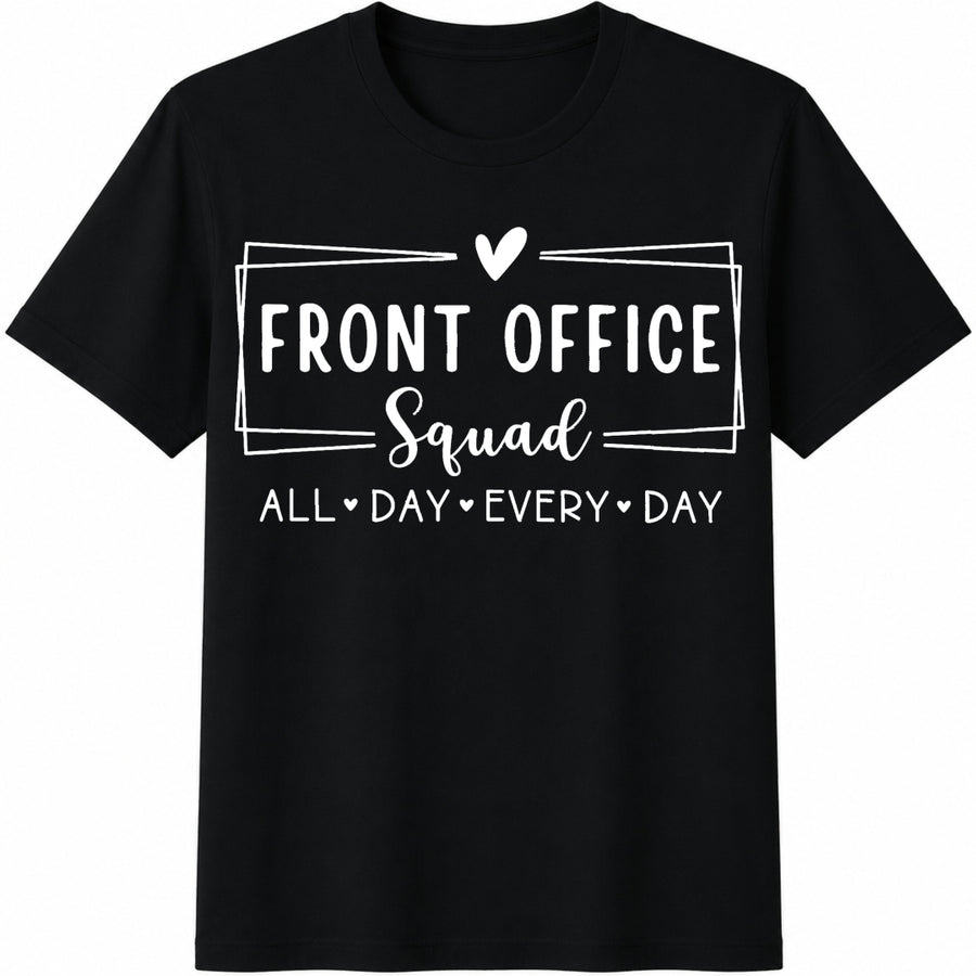 Front Office Squad Cotton T-Shirt in Black