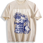 Americawww Sarcastic Fourth of July Bald Eagle for Classic Vintage Washed T-Shirt in Beige