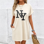NY Dress Long Length Cotton T-Shirt in White