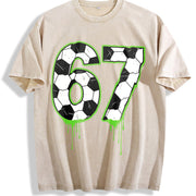 67 Soccer Vintage Washed T-Shirt in Beige