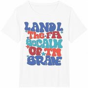 Land of the Free Because of the Brave Cotton T-Shirt in White