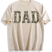 Custom Moss Dad Camo Hunting Dad Vintage Washed T-Shirt in Beige