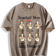 Silly Goose Baseball Mom Vintage Washed T-Shirt in Brown