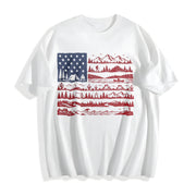 National Parks American Flag Cotton T-Shirt in White