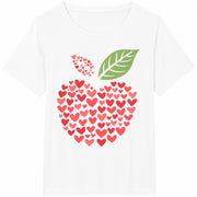 Apple Made of Hearts Cotton T-Shirt in White