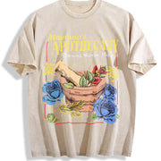 Mao's Apothecary Poisons Soft Kawaii Japanese vintage washed oversized T-shirt in Beige