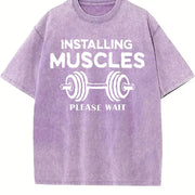 Installing Muscles Vintage Washed T-Shirt in Purple