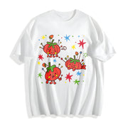 Cute Tomato Party Batik Brand Cotton T-Shirt in White
