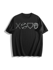 Baseball Tis the Season Baseball Mom Baseball Game Day Cotton T-Shirt in Black