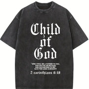 ’Child Of God' vintage washed oversized T-shirt in Black