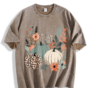 Boho Pumpkins Fall Vintage Washed T-Shirt in Brown