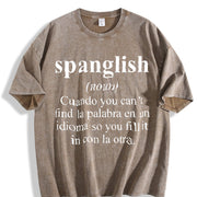 Short-sleeved Round-neck with a Mexican Vintage Washed T-Shirt in Brown
