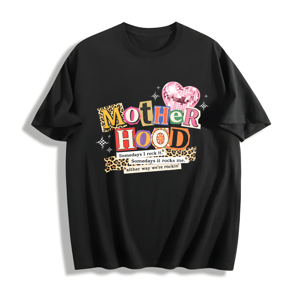 ✊🏾 Mom's MotherHood Cotton T-Shirt in Black