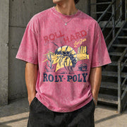 Roly-poly Cowboy Rodeo Cowgirl Vintage Washed T-Shirt in Red