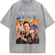 Jeff Probst Survivor Collage vintage washed oversized T-shirt in Gray
