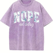 Nope Not Today Mothers Day 90s vintage washed oversized T-shirt in Purple
