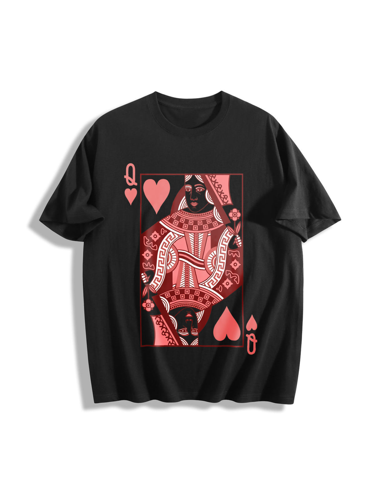 Queen of Hearts Mothers Day Cotton T-Shirt in Black