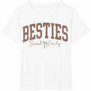 Besties Personalized Best Friend Cotton T-Shirt in White