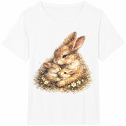 Mama Bunny Mom Cotton T-Shirt in White