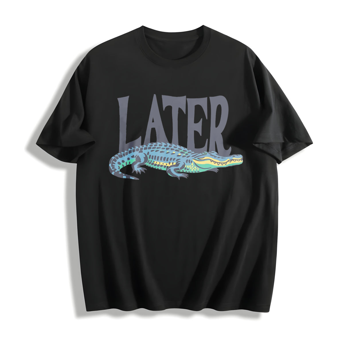 Later Gator 90s Retro Cotton T-Shirt in Black