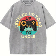 Uncle Leveled Up to 40 Vintage Washed T-Shirt in Gray