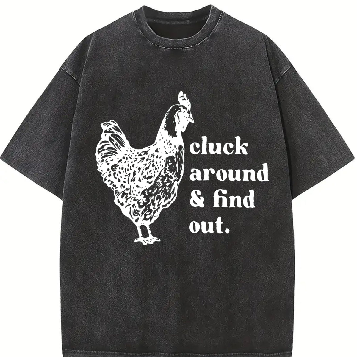 Stretch Chicken Vintage Washed T-Shirt in Black