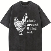 Stretch Chicken Vintage Washed T-Shirt in Black