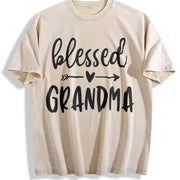 Blessed Grandma Bella Canvas Vintage Washed T-Shirt in Beige
