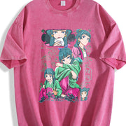 Anime The Apothecary Diaries Maomao Kawaii Harajuku vintage washed oversized T-shirt in Red