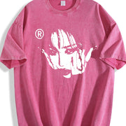 Face Y2K Vamp Vintage Washed T-Shirt in Red
