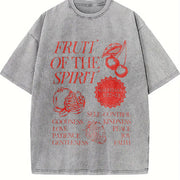 With Retro Spring Attire Vintage Washed T-Shirt in Gray